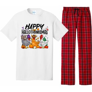 Happy HalloThanksMas Halloween Thanksgiving Xmas Chicken Pajama Set