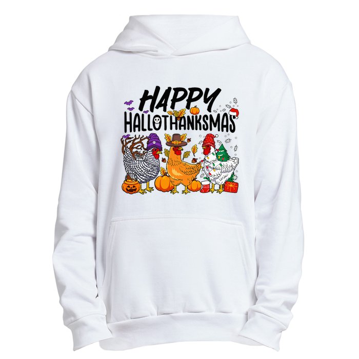 Happy HalloThanksMas Halloween Thanksgiving Xmas Chicken Urban Pullover Hoodie