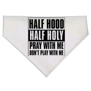 Half Hood Half Holy Classic Advisory Style Design Cute Gift USA-Made Doggie Bandana