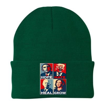 Hope Hate Heal Grow 2024 Vintage Knit Cap Winter Beanie