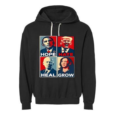 Hope Hate Heal Grow 2024 Vintage Garment-Dyed Fleece Hoodie