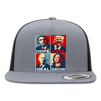 Hope Hate Heal Grow 2024 Vintage Flat Bill Trucker Hat