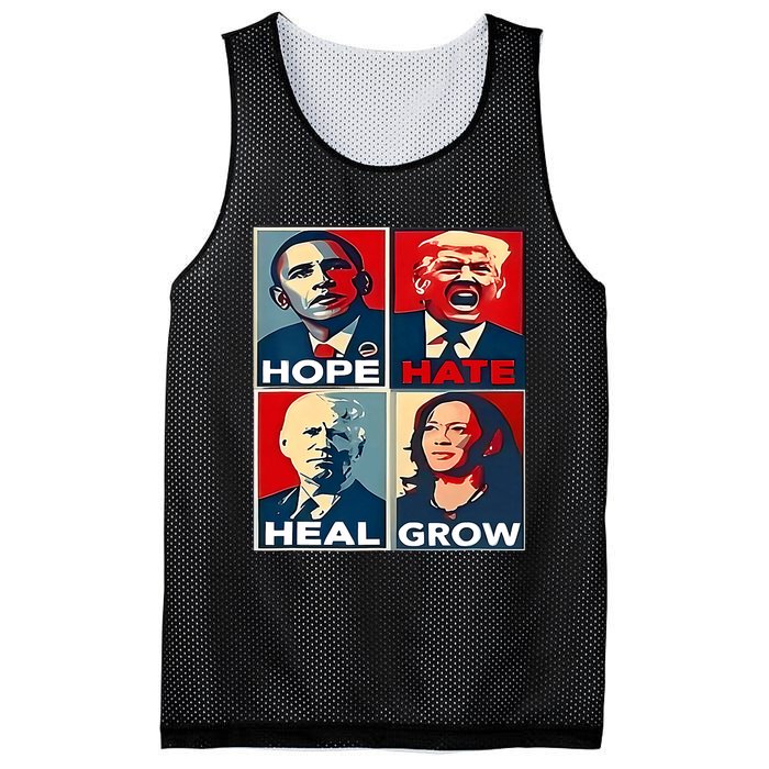 Hope Hate Heal Grow 2024 Vintage Mesh Reversible Basketball Jersey Tank