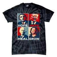 Hope Hate Heal Grow 2024 Vintage Tie-Dye T-Shirt