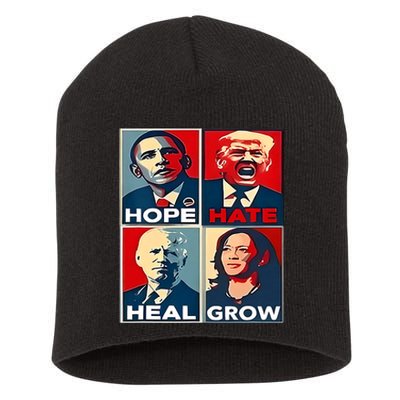 Hope Hate Heal Grow 2024 Vintage Short Acrylic Beanie