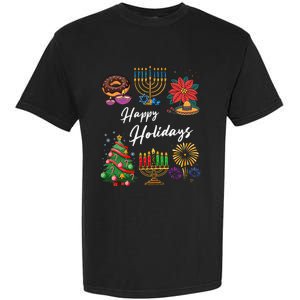 Happy Holidays Hanukkah Feliz Navidad Christmas Kwanzaa Garment-Dyed Heavyweight T-Shirt