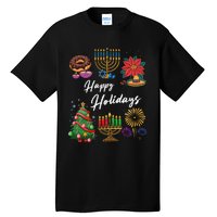 Happy Holidays Hanukkah Feliz Navidad Christmas Kwanzaa Tall T-Shirt