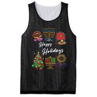 Happy Holidays Hanukkah Feliz Navidad Christmas Kwanzaa Mesh Reversible Basketball Jersey Tank