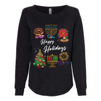 Happy Holidays Hanukkah Feliz Navidad Christmas Kwanzaa Womens California Wash Sweatshirt