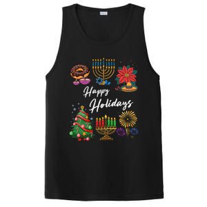 Happy Holidays Hanukkah Feliz Navidad Christmas Kwanzaa PosiCharge Competitor Tank