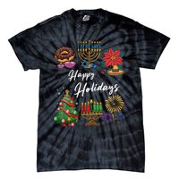 Happy Holidays Hanukkah Feliz Navidad Christmas Kwanzaa Tie-Dye T-Shirt