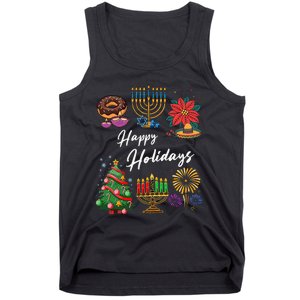 Happy Holidays Hanukkah Feliz Navidad Christmas Kwanzaa Tank Top