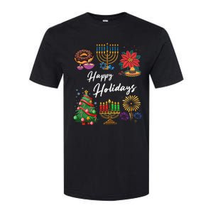 Happy Holidays Hanukkah Feliz Navidad Christmas Kwanzaa Softstyle CVC T-Shirt