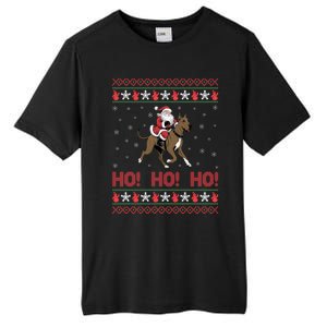 Ho Ho Ho Santa Riding Great Dane Dog Ugly Christmas Swea Tall Fusion ChromaSoft Performance T-Shirt