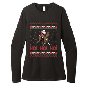 Ho Ho Ho Santa Riding Great Dane Dog Ugly Christmas Swea Womens CVC Long Sleeve Shirt