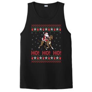 Ho Ho Ho Santa Riding Great Dane Dog Ugly Christmas Swea PosiCharge Competitor Tank