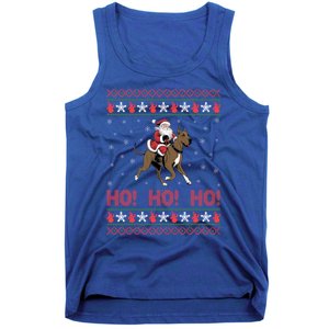 Ho Ho Ho Santa Riding Great Dane Dog Ugly Christmas Swea Tank Top