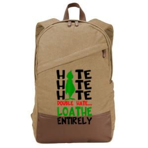 Hate Hate Hate Double Hate Loathe Entirely Christmas Cotton Canvas Backpack