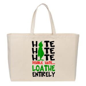 Hate Hate Hate Double Hate Loathe Entirely Christmas Cotton Canvas Jumbo Tote