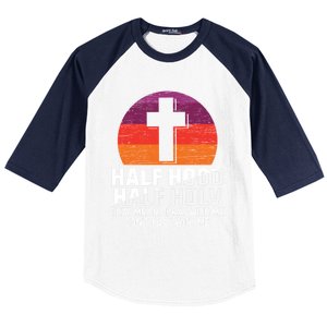 Half Hood Half Holy For A Christian Pray With Me Fan Gift Baseball Sleeve Shirt