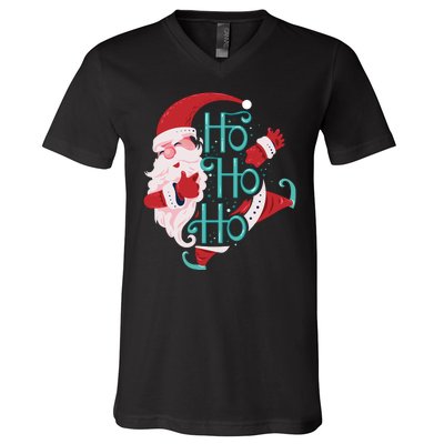 Ho Ho Ho Dabbing Santa V-Neck T-Shirt