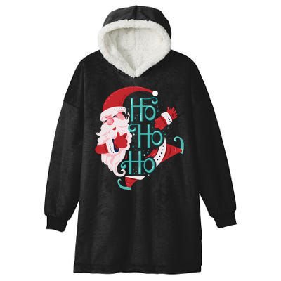 Ho Ho Ho Dabbing Santa Hooded Wearable Blanket