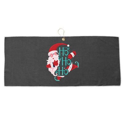 Ho Ho Ho Dabbing Santa Large Microfiber Waffle Golf Towel