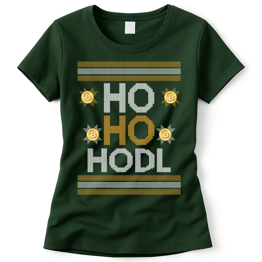 Ho Ho Hodl Crypto Currency Ugly Christmas Womens T-Shirt