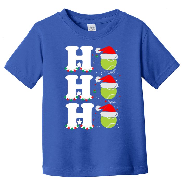 Ho Ho Ho Christmas Tennis Balls Santa's Hat Xmas Tennis Fan Gift Toddler T-Shirt