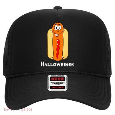 Hilarious Halloween Hot Dog Costume Party Outfit High Crown Mesh Back Trucker Hat