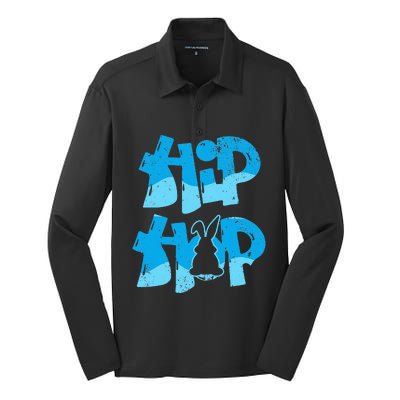 Hip Hop Happy Easter Bunny Day Silk Touch Performance Long Sleeve Polo