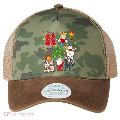 Ho Ho Ho Frosty Snowman Frosty Snowman Christmas Lights Legacy Tie Dye Trucker Hat
