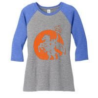 Halloween Headless Horseman Folklore Pumpkin JackOLantern Women's Tri-Blend 3/4-Sleeve Raglan Shirt