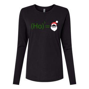 Ho Ho Ho Cubed Equals Santa Geeky Math Christmas Gift Womens Cotton Relaxed Long Sleeve T-Shirt