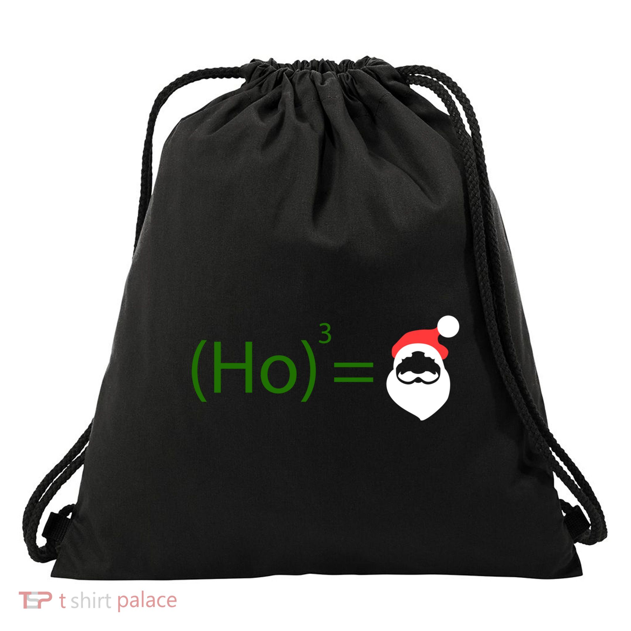Ho Ho Ho Cubed Equals Santa Geeky Math Christmas Gift Drawstring Bag
