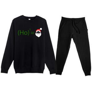 Ho Ho Ho Cubed Equals Santa Geeky Math Christmas Gift Premium Crewneck Sweatsuit Set