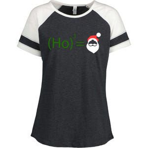 Ho Ho Ho Cubed Equals Santa Geeky Math Christmas Gift Enza Ladies Jersey Colorblock Tee