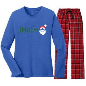 Ho Ho Ho Cubed Equals Santa Geeky Math Christmas Gift Women's Long Sleeve Flannel Pajama Set 