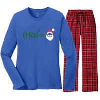 Ho Ho Ho Cubed Equals Santa Geeky Math Christmas Gift Women's Long Sleeve Flannel Pajama Set 