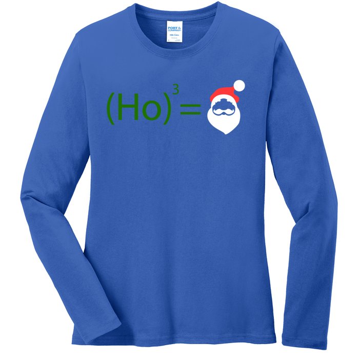 Ho Ho Ho Cubed Equals Santa Geeky Math Christmas Gift Ladies Long Sleeve Shirt