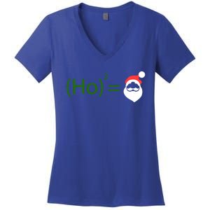 Ho Ho Ho Cubed Equals Santa Geeky Math Christmas Gift Women's V-Neck T-Shirt