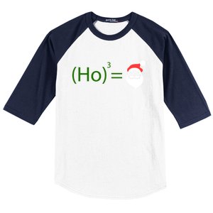 Ho Ho Ho Cubed Equals Santa Geeky Math Christmas Gift Baseball Sleeve Shirt