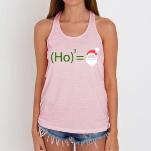 Ho Ho Ho Cubed Equals Santa Geeky Math Christmas Gift Women's Knotted Racerback Tank