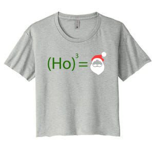 Ho Ho Ho Cubed Equals Santa Geeky Math Christmas Gift Women's Crop Top Tee