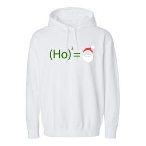 Ho Ho Ho Cubed Equals Santa Geeky Math Christmas Gift Garment-Dyed Fleece Hoodie