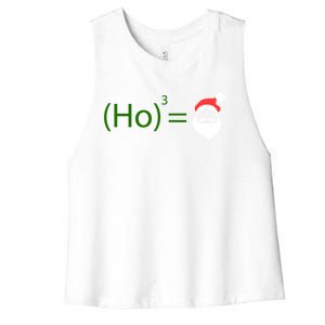 Ho Ho Ho Cubed Equals Santa Geeky Math Christmas Gift Women's Racerback Cropped Tank