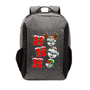 Ho Ho Ho Siberian Husky Santa Hat Reindeer Xmas Lights Funny Gift Vector Backpack