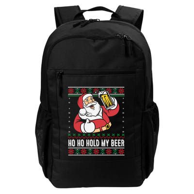 Ho Ho Hold My Beer Funny Santa Ing Ugly Xmas Sweater Gift Backpack
