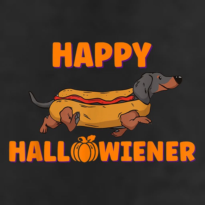 Happy Hallowiener Halloween Dachshund Dog 7 Panel Mesh Trucker Snapback Hat