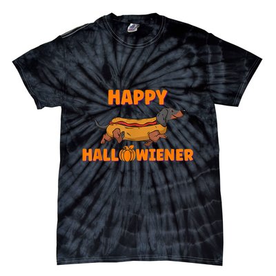 Happy Hallowiener Halloween Dachshund Dog Tie-Dye T-Shirt